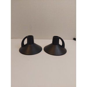 Vintage Royal Haeger RG-57 black ceramic candlestick holders, vintage pottery
